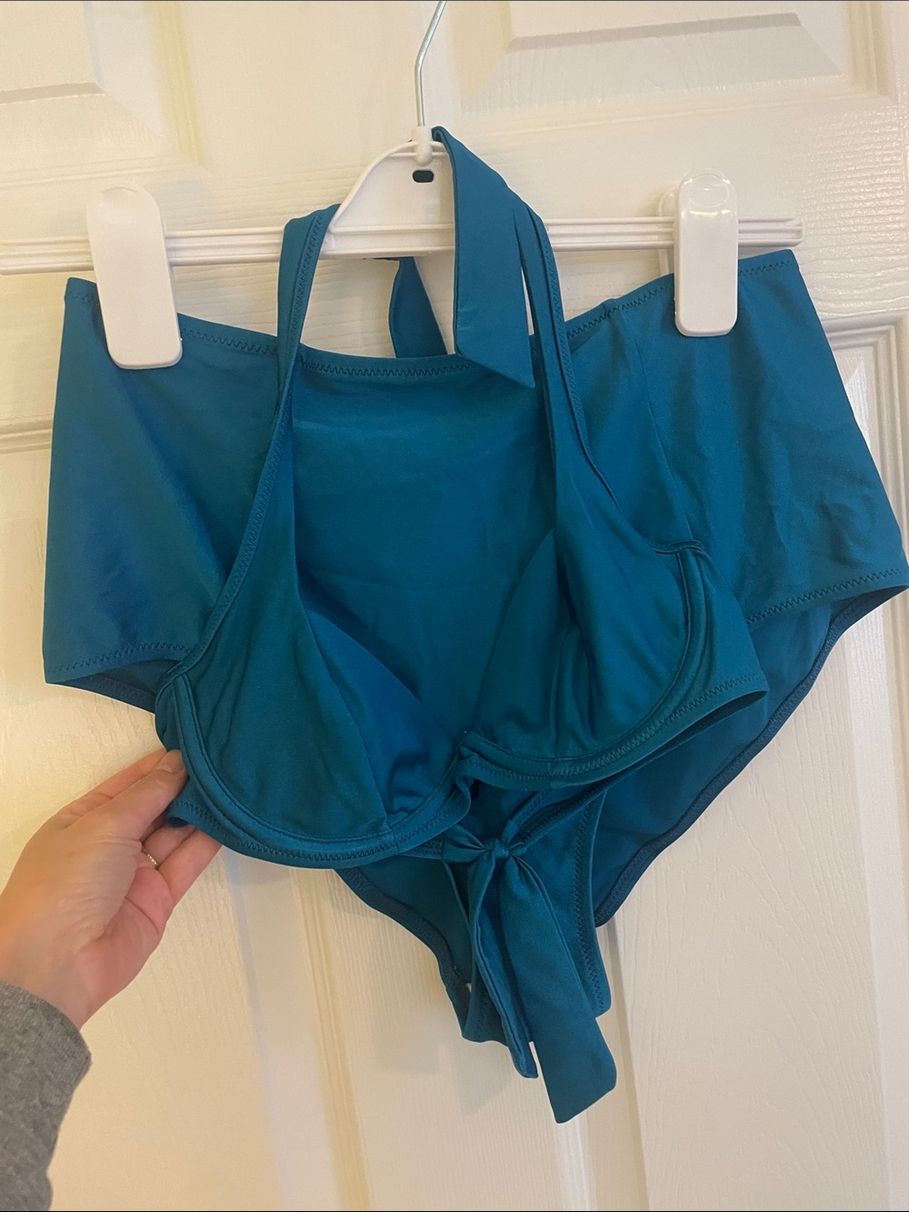 Teal Underwire Halter Bikini Set - Women Swim Bikinis